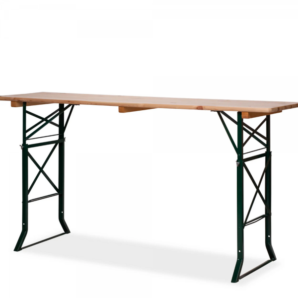 Vue d'ensemble de la table de brasserie en bois avec le Kit d'extension